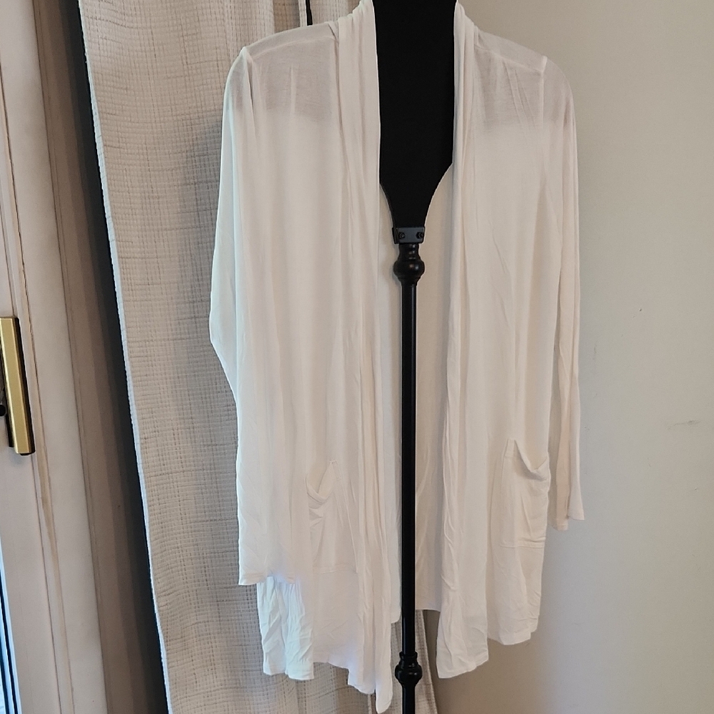 White Open Cardigan